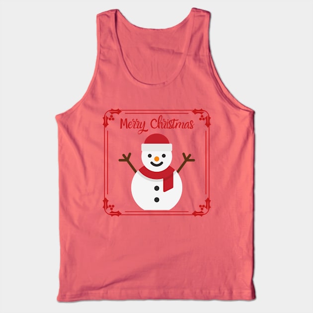 Merry Christmas Snowman Tank Top by AChosenGeneration